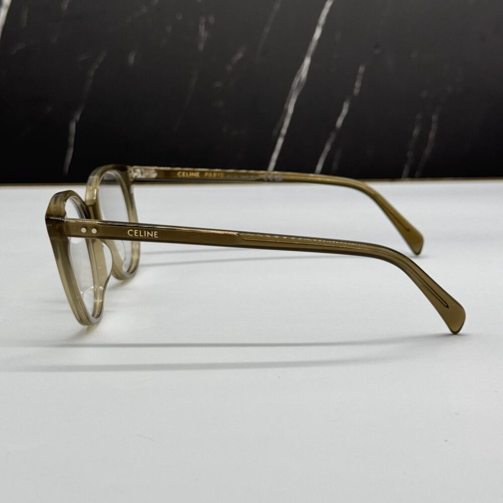NEW CL50068I 093 CELINE WOMEN CAT EYE EYEGLASSES  KHAKI EYEWEAR CELINE - Picture 7 of 11